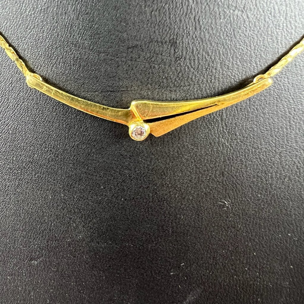 Gouden Ketting | 14k | 4,38g | met applique | 45cm | 413797, Ophalen of Verzenden, Gebruikt, Goud, Goud