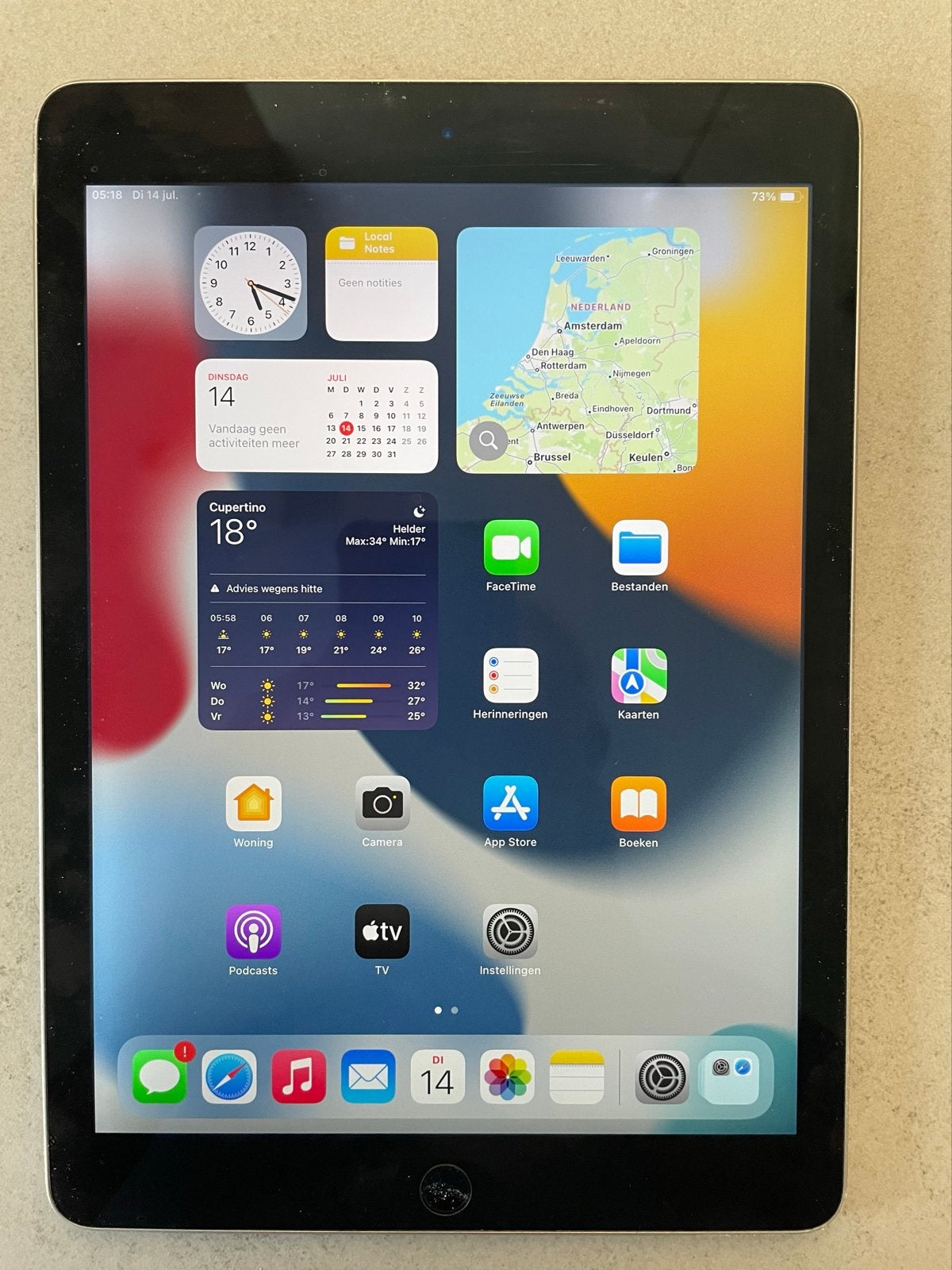 Apple iPad Air 2 64GB Wi-Fi Zilver met Rose Gouden Hoes, 10 inch, Gebruikt, Apple iPad Air, Ophalen of Verzenden