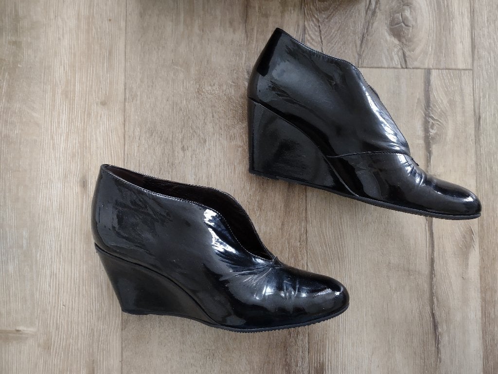 Prachtige zwarte lederen Vera Gomma schoenen, maat 39. Lak., Kleding | Dames, Schoenen, Lage of Enkellaarzen, Ophalen of Verzenden