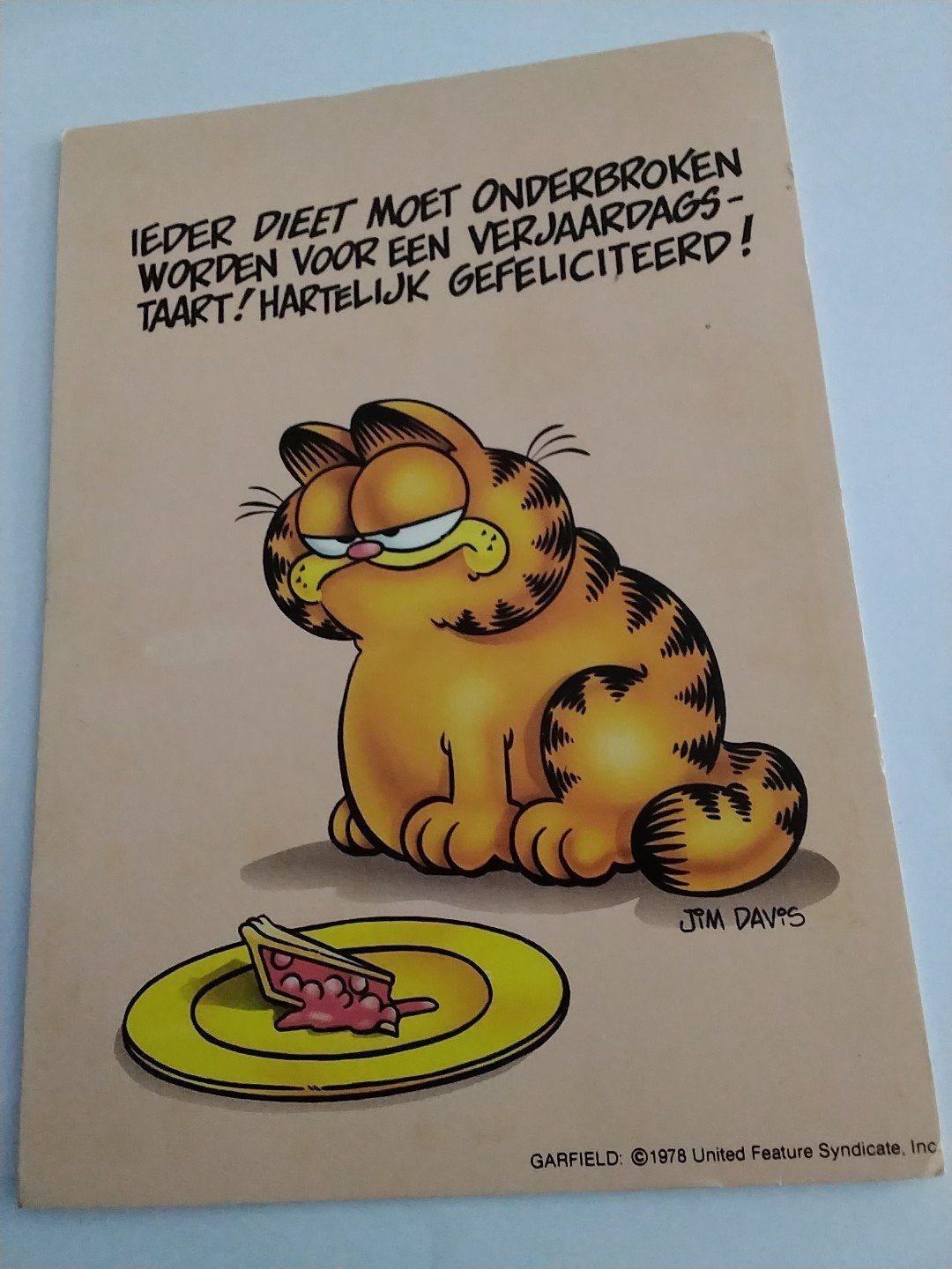 Vintage Garfield Verjaardagskaart - 1986 Jim Davis, Ophalen of Verzenden