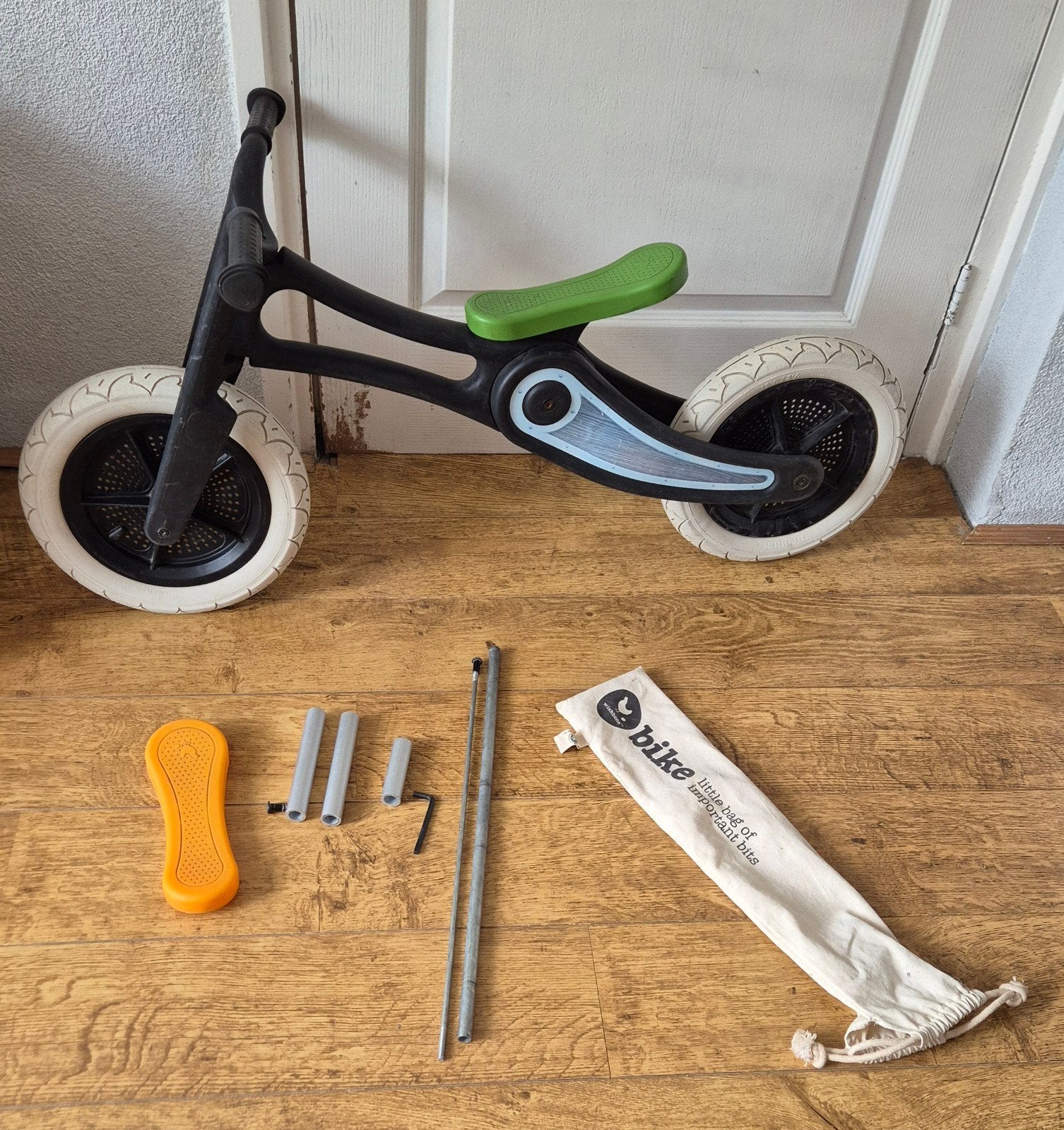 Wishbone Bike 3-in-1 loopfiets - Zwart/Groen, Ophalen, Gebruikt, Minder dan 16 inch
