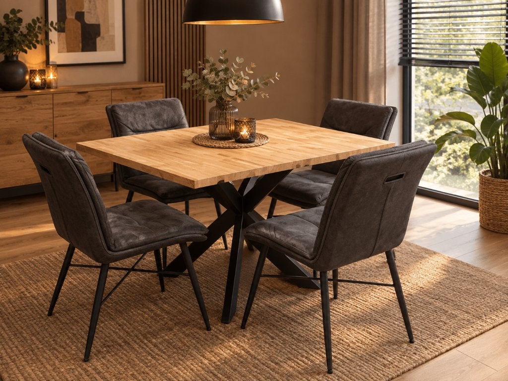 Eetkamerset showroommodel, Ophalen, 100 tot 150 cm, Vierkant, 50 tot 100 cm
