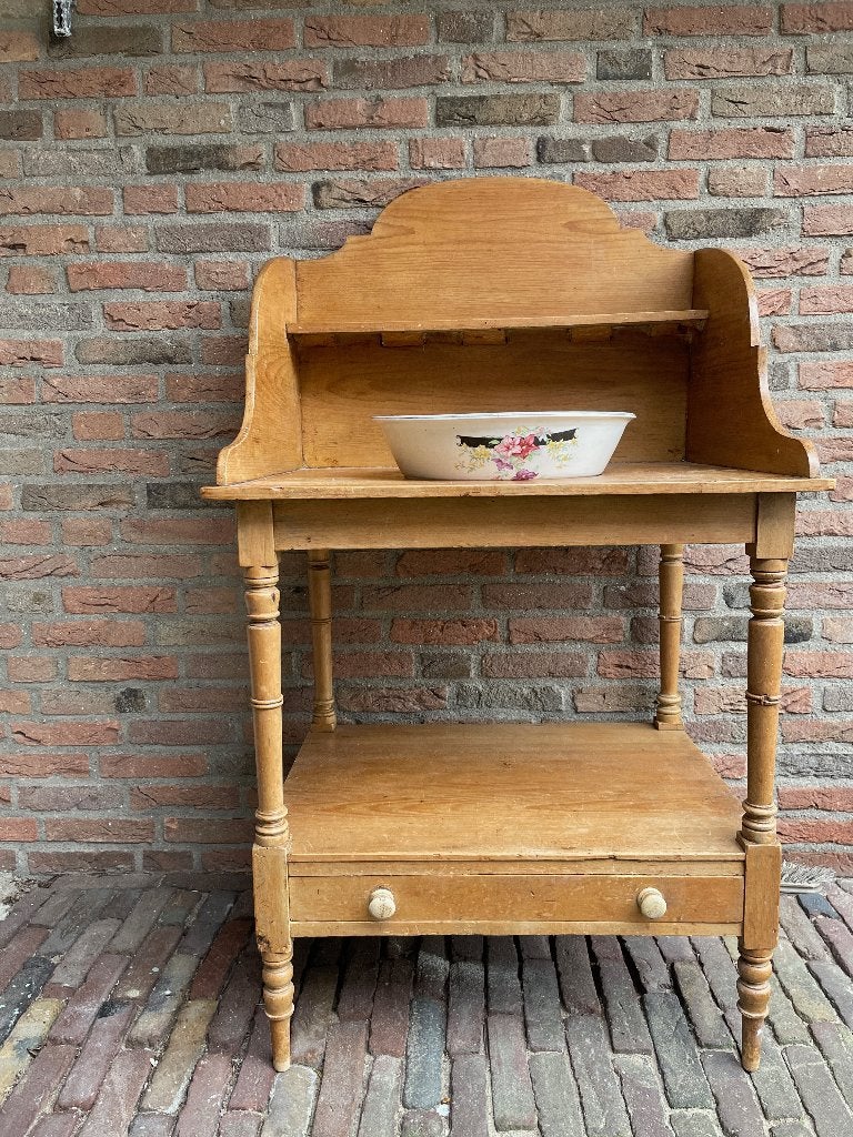 Antieke grenen wastafel, Ophalen