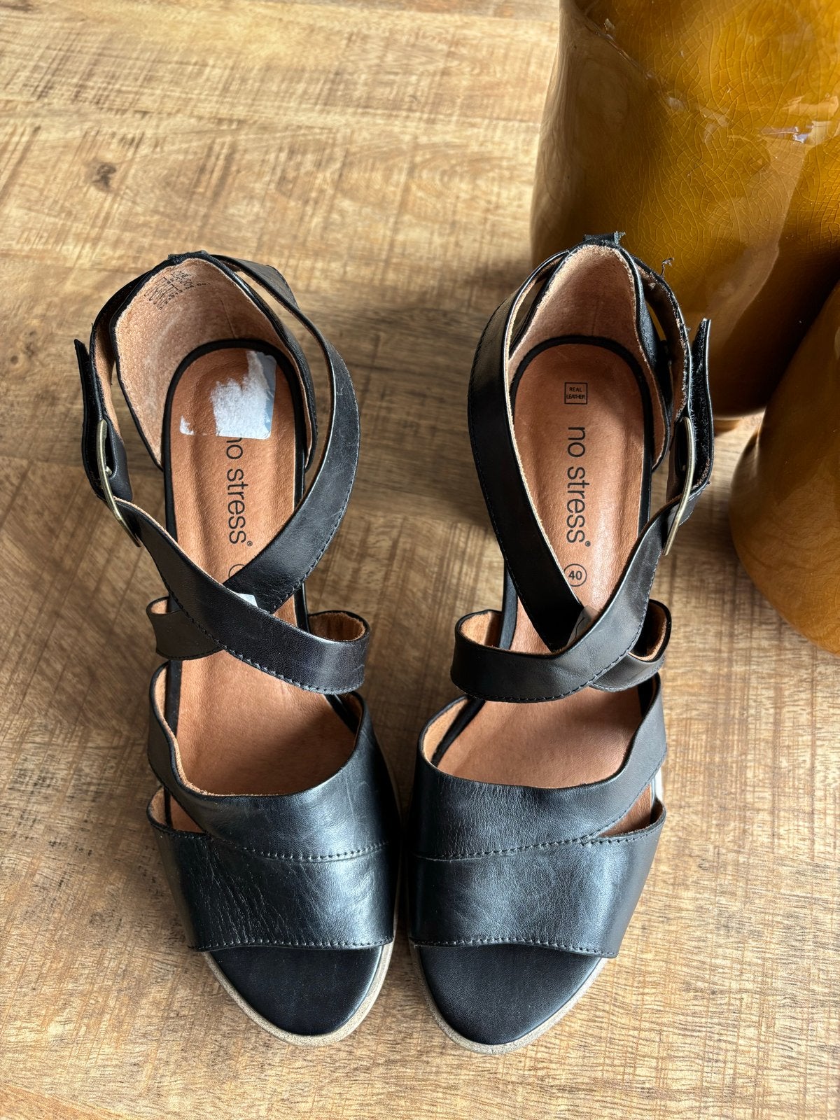 Comfortabele zwarte sandalen met klittenband, Ophalen of Verzenden, Zo goed als nieuw, Zwart, Sandalen of Muiltjes