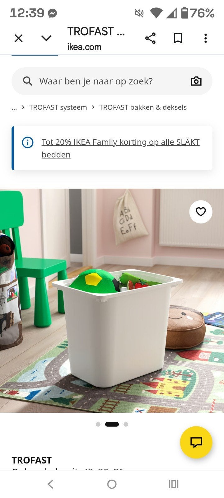 gezocht trofast bakken ikea, Ophalen