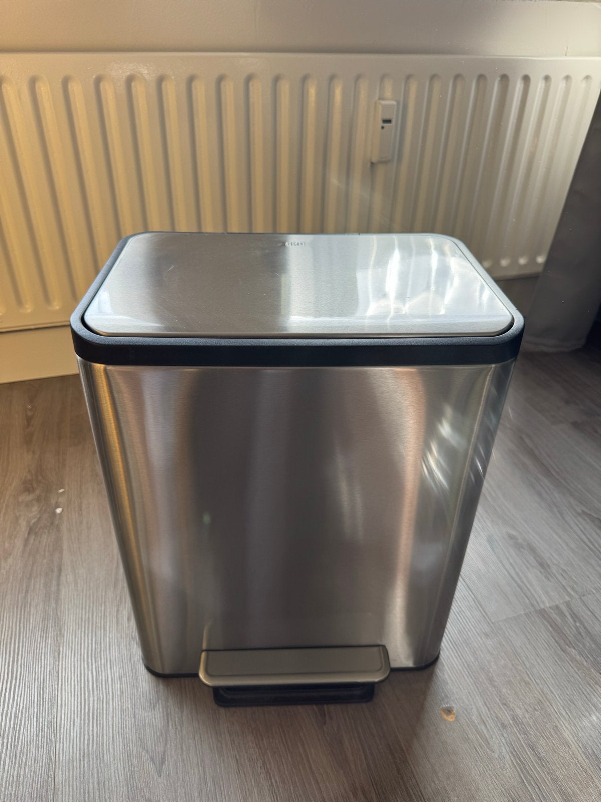 EKO EcoCasa Prullenbak - 2x15L RVS, Ophalen, Met pedaal, Zo goed als nieuw, Rvs