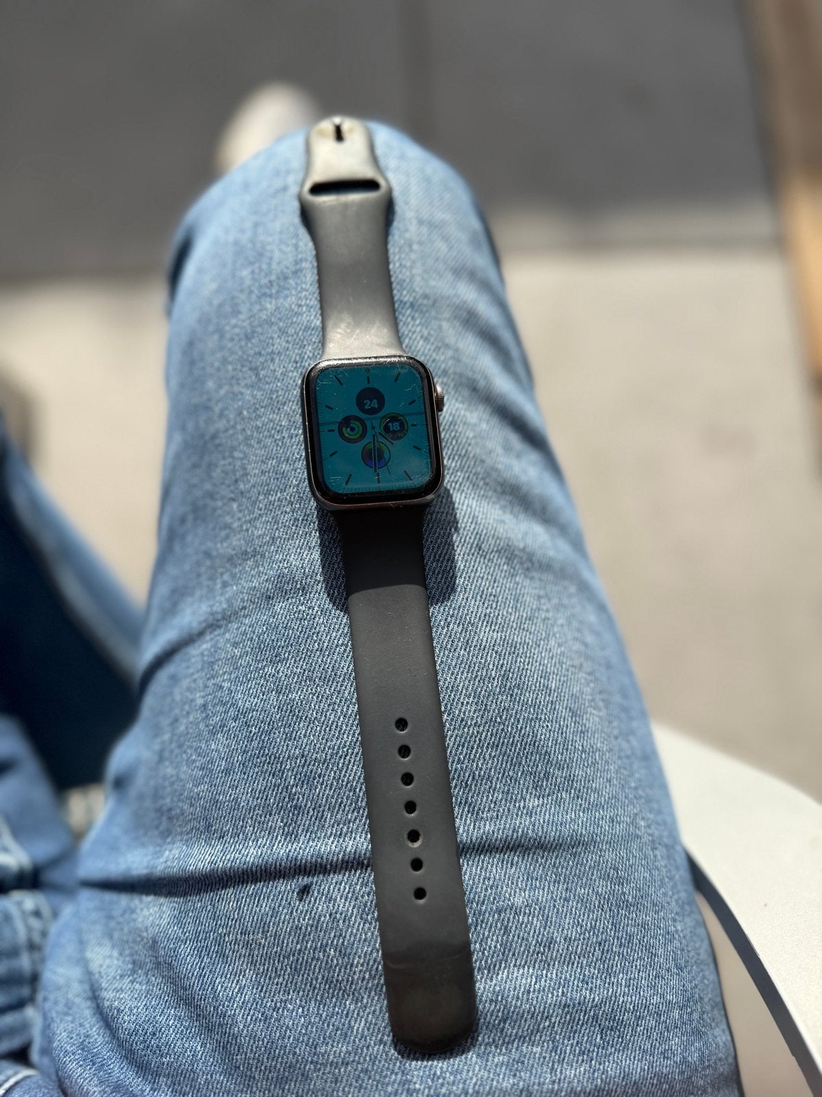 Apple Watch Series 5 Zwart -in goedestaat, Hartslag, Zwart, IOS, Ophalen of Verzenden
