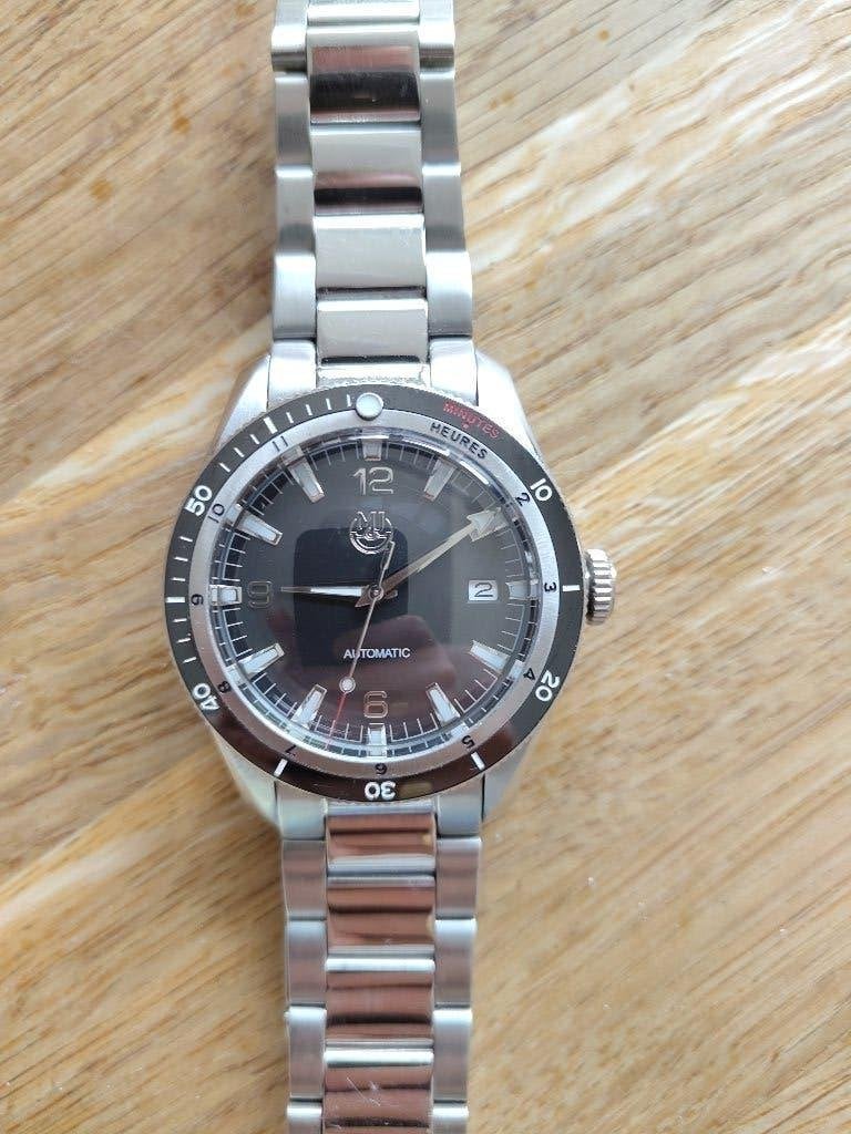 Serica Omega geïnspireerd automatisch duikhorloge, Ophalen of Verzenden, Zo goed als nieuw, Zilver, Android
