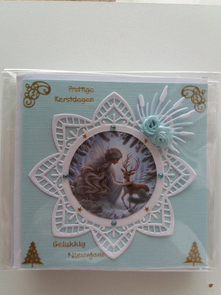 Kerstkaartje met elfje en hertje no. 131, Ophalen of Verzenden, Nieuw, Kerst
