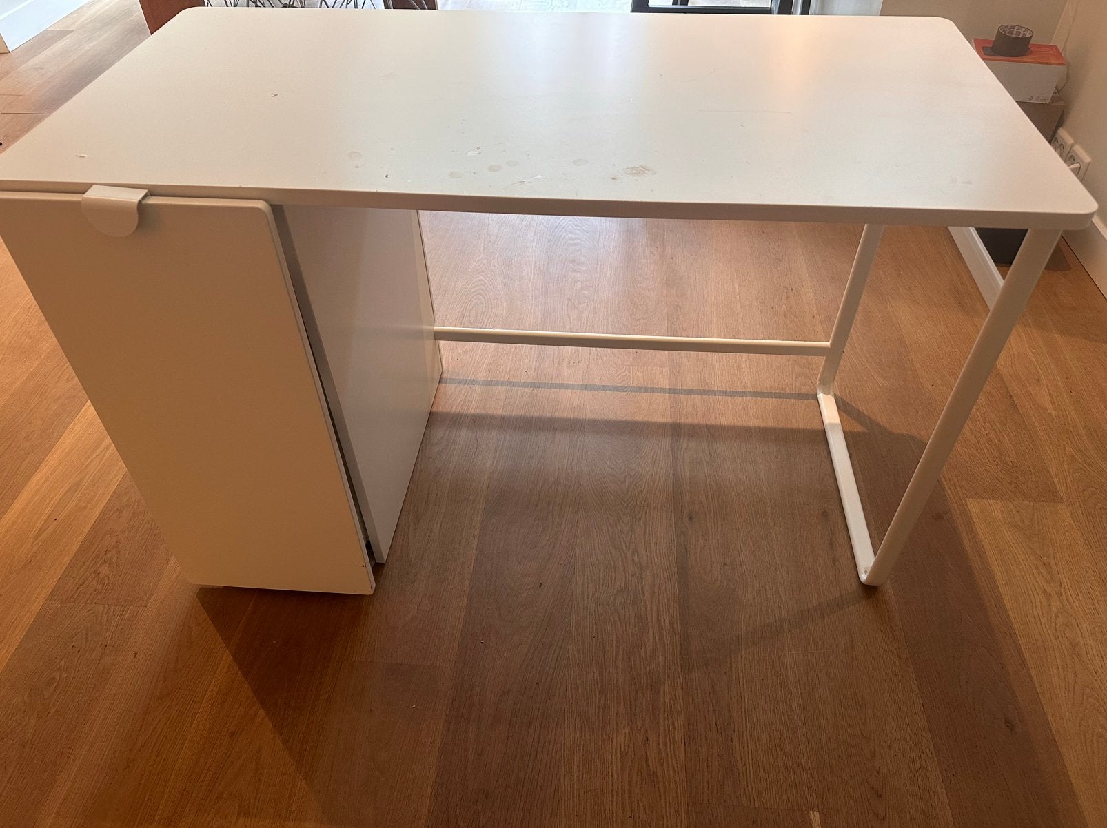 Wit ikea buro, Huis en Inrichting, Ophalen, Gebruikt, 120 cm, Met lades