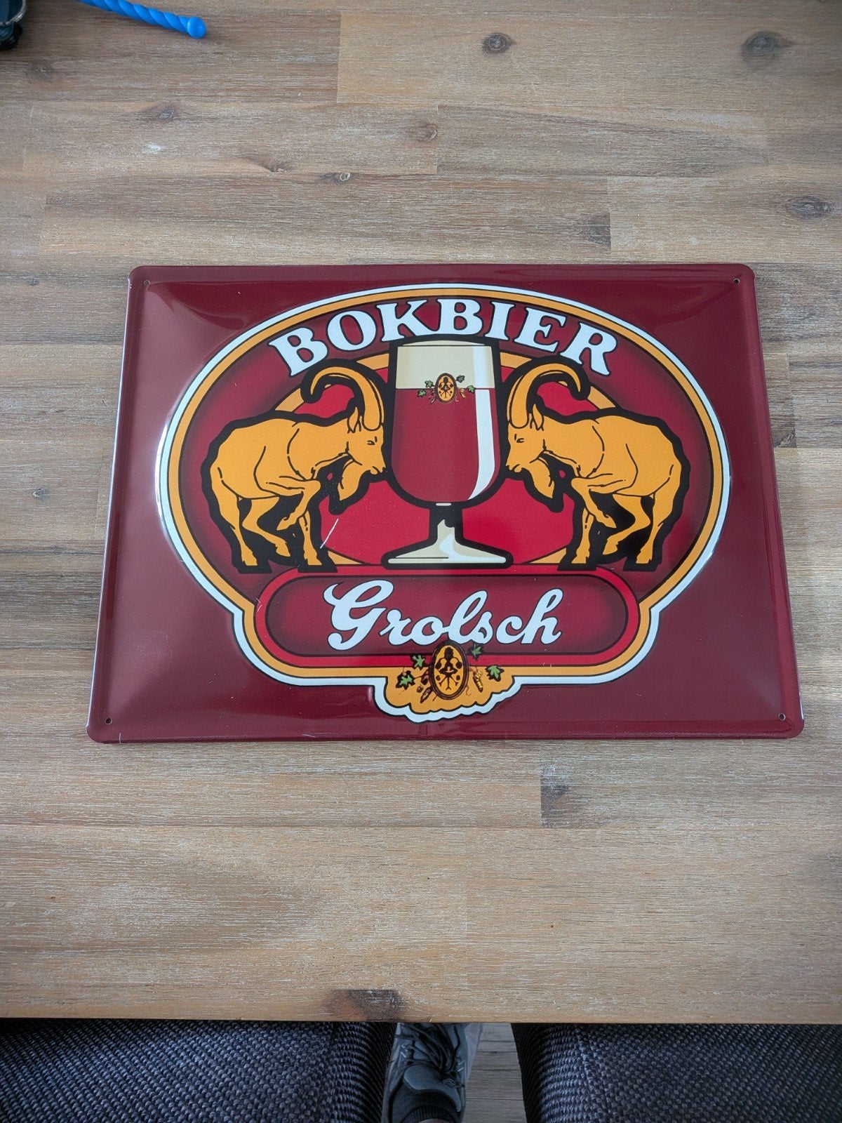 Grolsch Bokbier Reclamebord - Vintage Brouwerij, Ophalen of Verzenden, Reclamebord, Plaat of Schild, Grolsch
