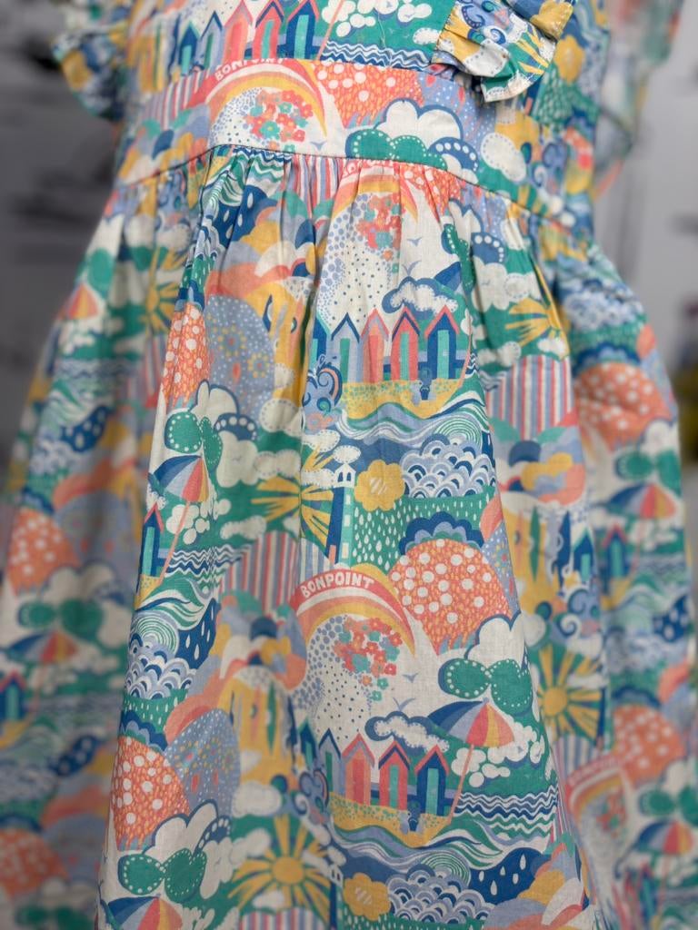 Bonpoint zomer jurk Stéphanie met roesjes maat 4, Bonpoint EU, Zo goed als nieuw, Jurk of Rok, Info@bonpoint.com