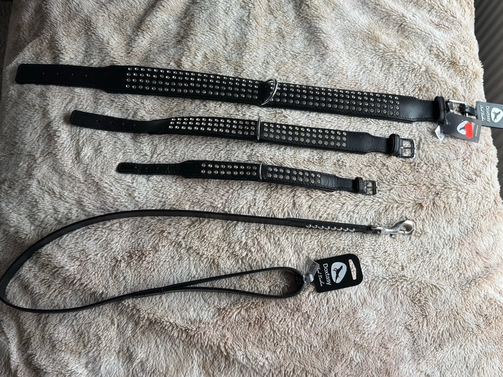 Luxe echte leren halsbanden met swarovski kristallen, Overige merken, Ophalen of Verzenden, Nieuw, Halsband