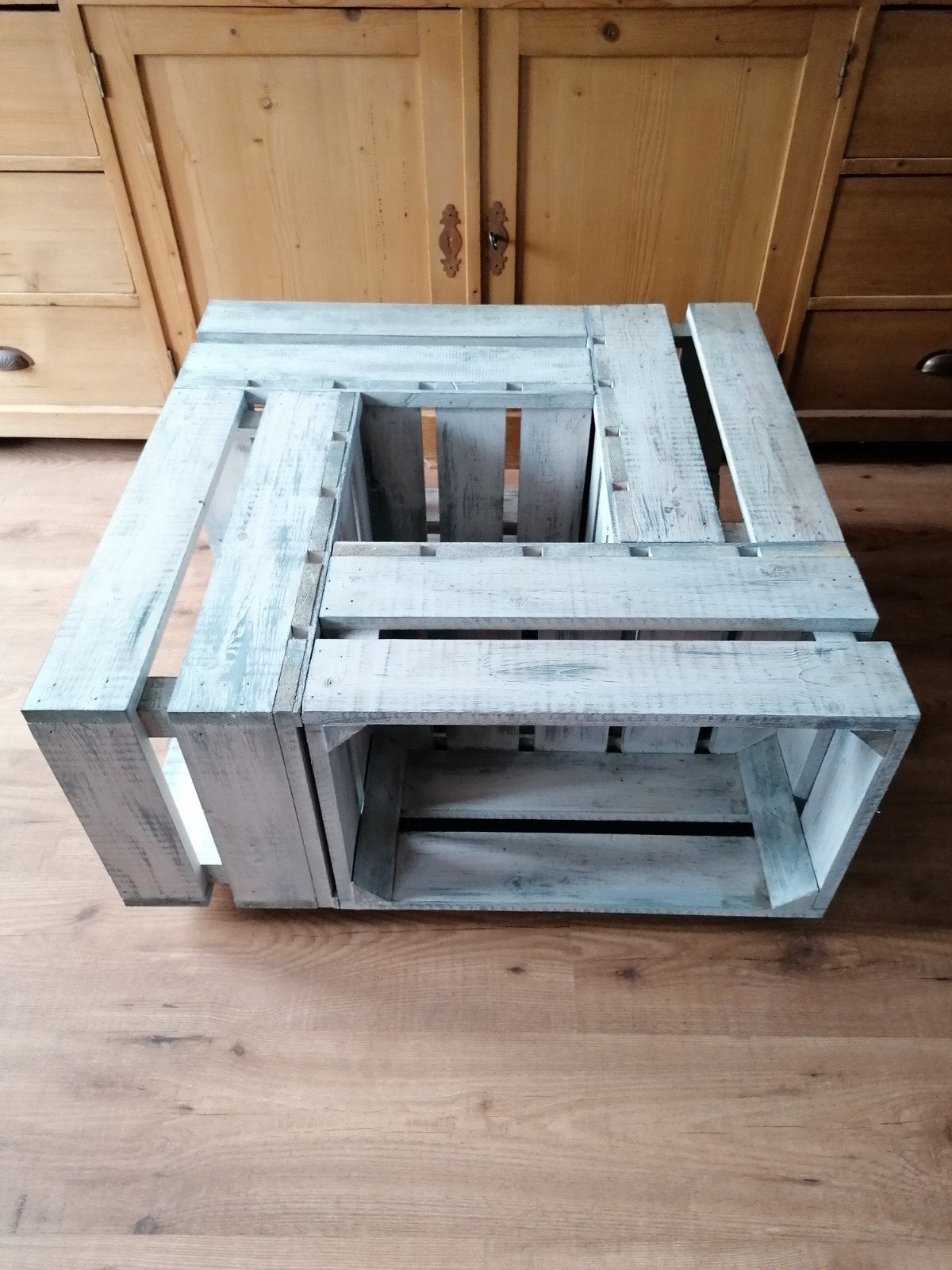 Salontafel van nieuwe fruitkisten, Ophalen, Nieuw, Vierkant, Vintage