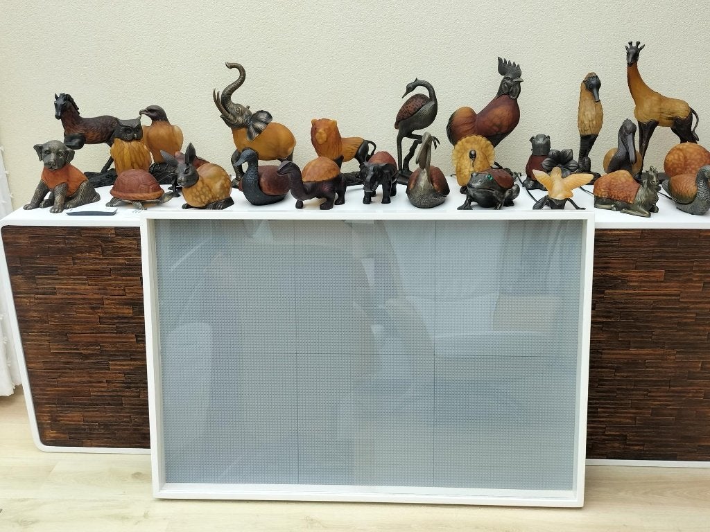 Mooie wand vitrinekast voor 350 Lego minifigs 119 x 80 cm, Ophalen, Gebruikt, Overige typen, Minifiguren serie