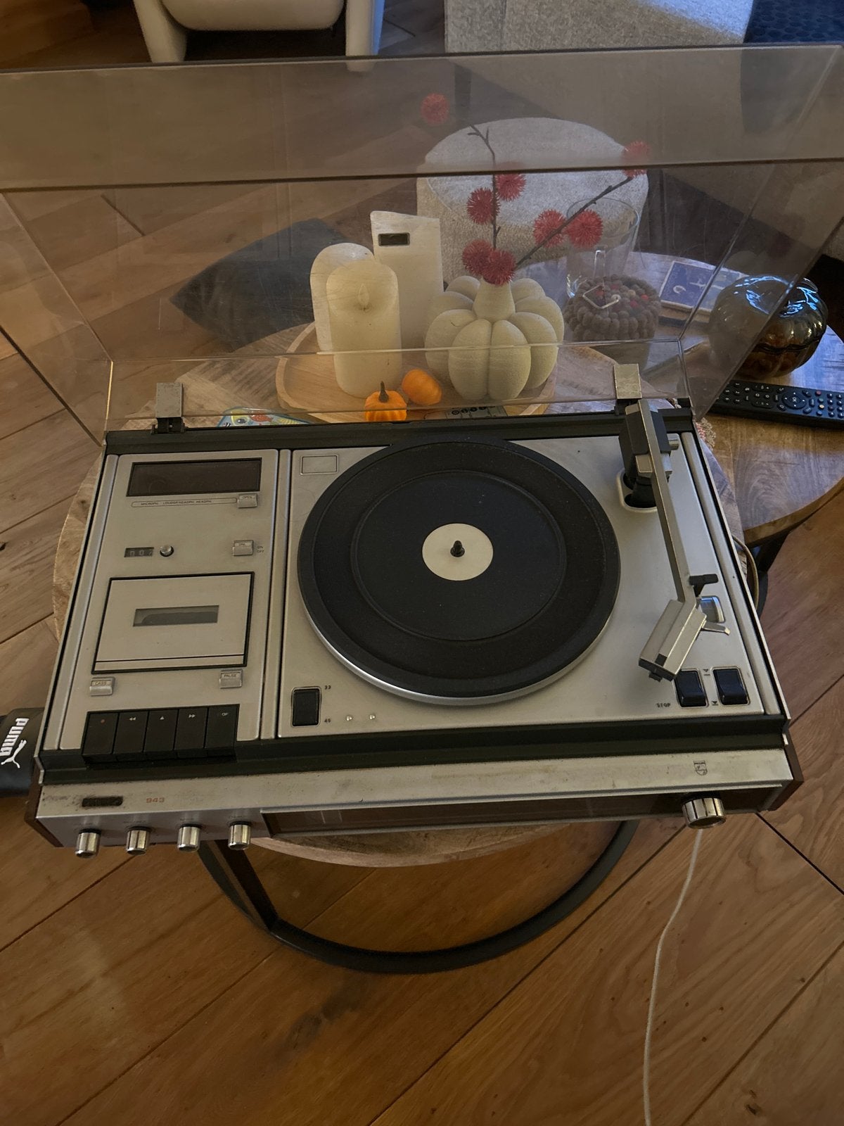 Philips 943 Platenspeler met Cassettedeck - Vintage, Ophalen, Gebruikt, Platenspeler, Philips