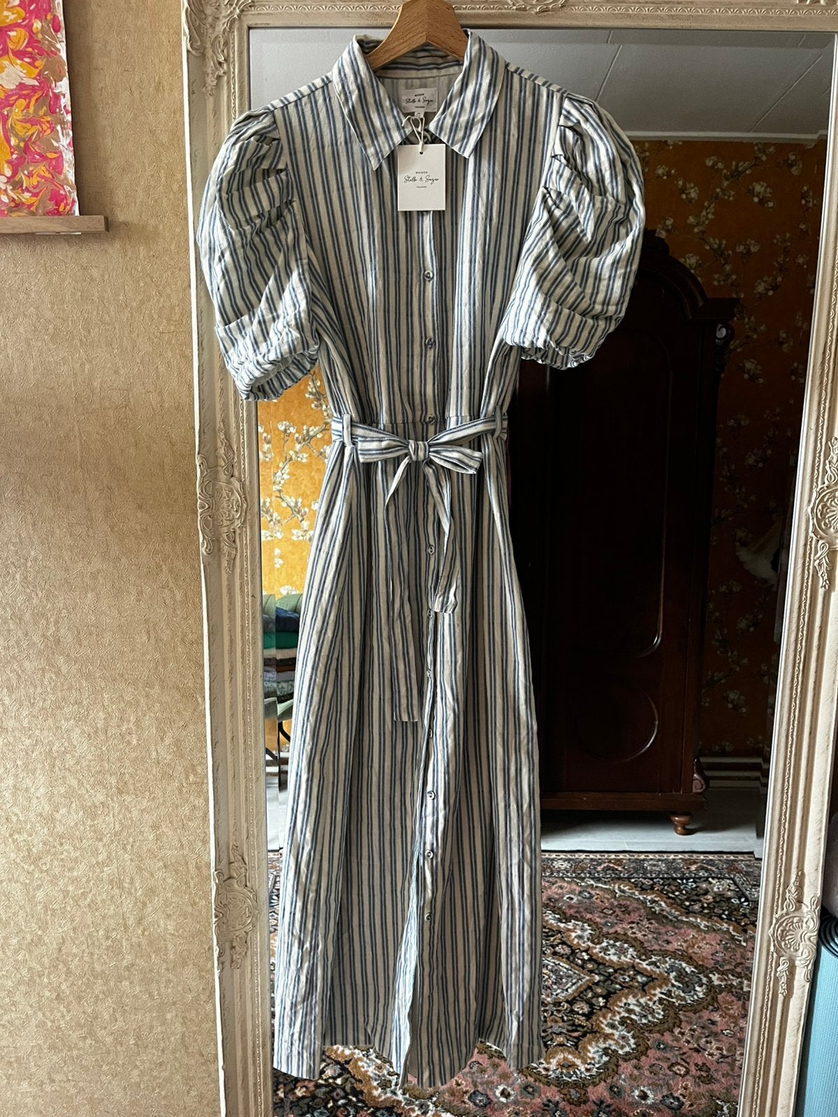 Maison Stella & Suzie gestreepte jurk maat M, Maat 38/40 (M), Blauw, Ophalen of Verzenden, Zo goed als nieuw