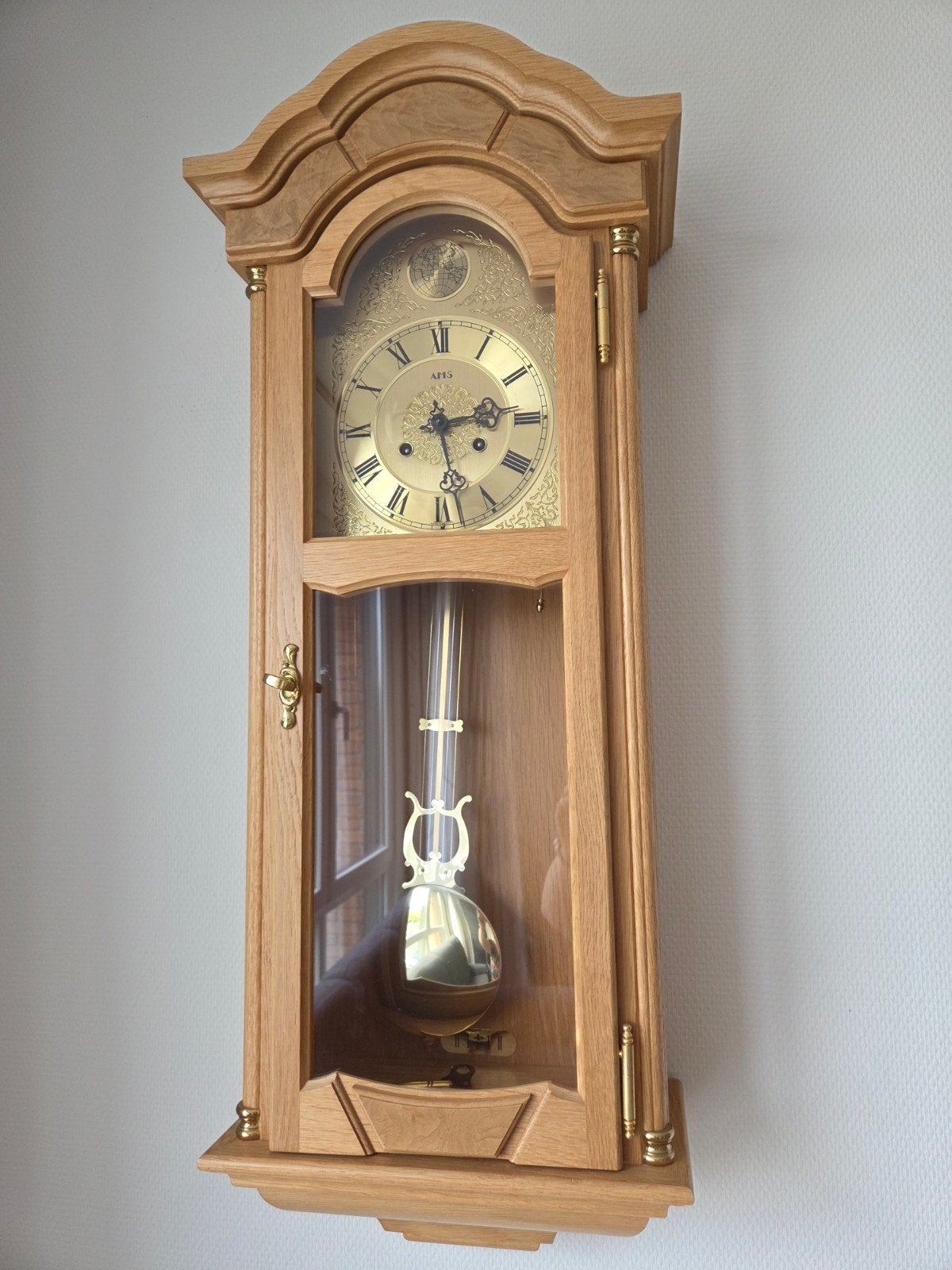AMS mechanische pendelklok Regulateur eiken Made in Germany, Ophalen