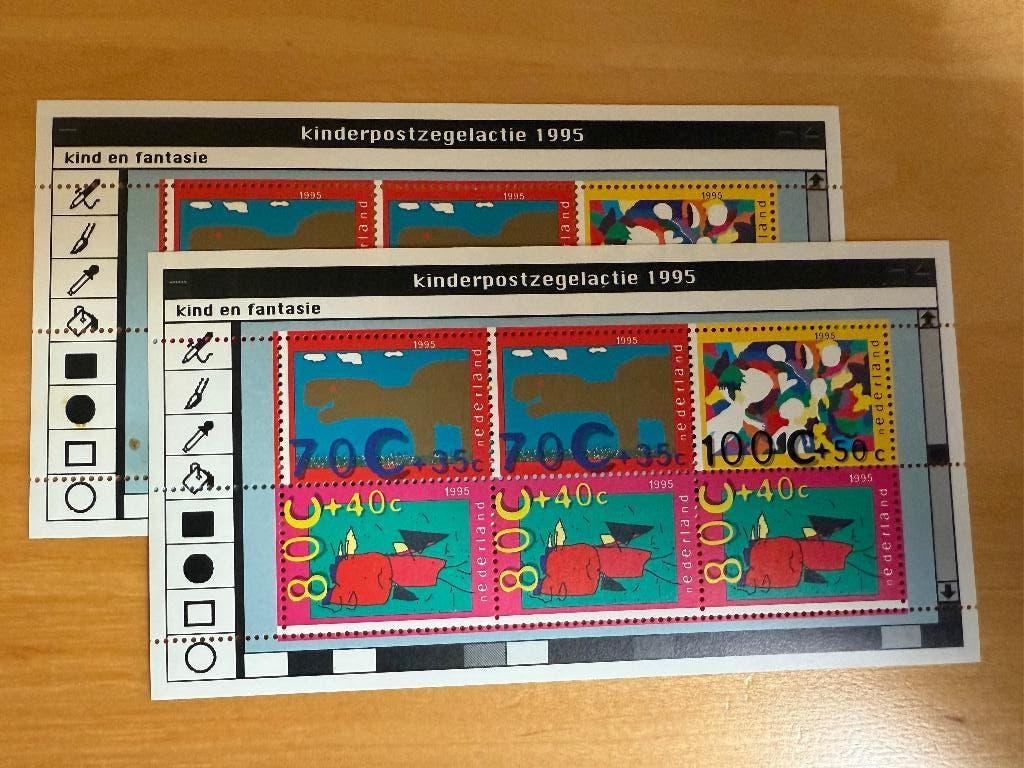 Kinderpostzegels 1995 kind en fantasie 2 blokjes nvph 1661, Ophalen of Verzenden, Na 1940, Postfris