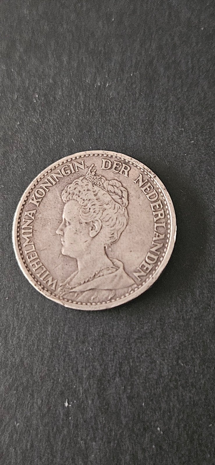 Zilveren gulden 1913 wilhelmina met donkere patina, Postzegels en Munten, Munten | Nederland, Losse munt, 1 gulden, Koningin Wilhelmina