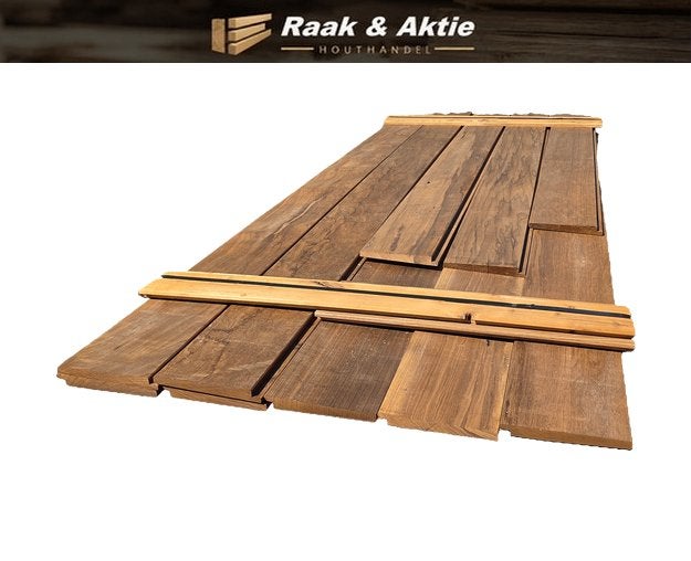 4.2 m2 Hardhout Zweeds rabat - geschaafd - nr: HP46