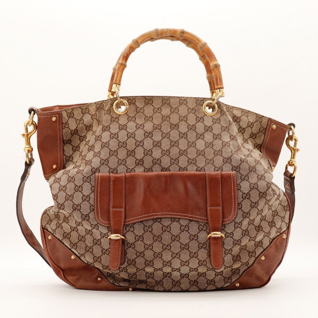 Gucci Big Bambou shopper, Verzenden, Gebruikt, Zwart, Shopper