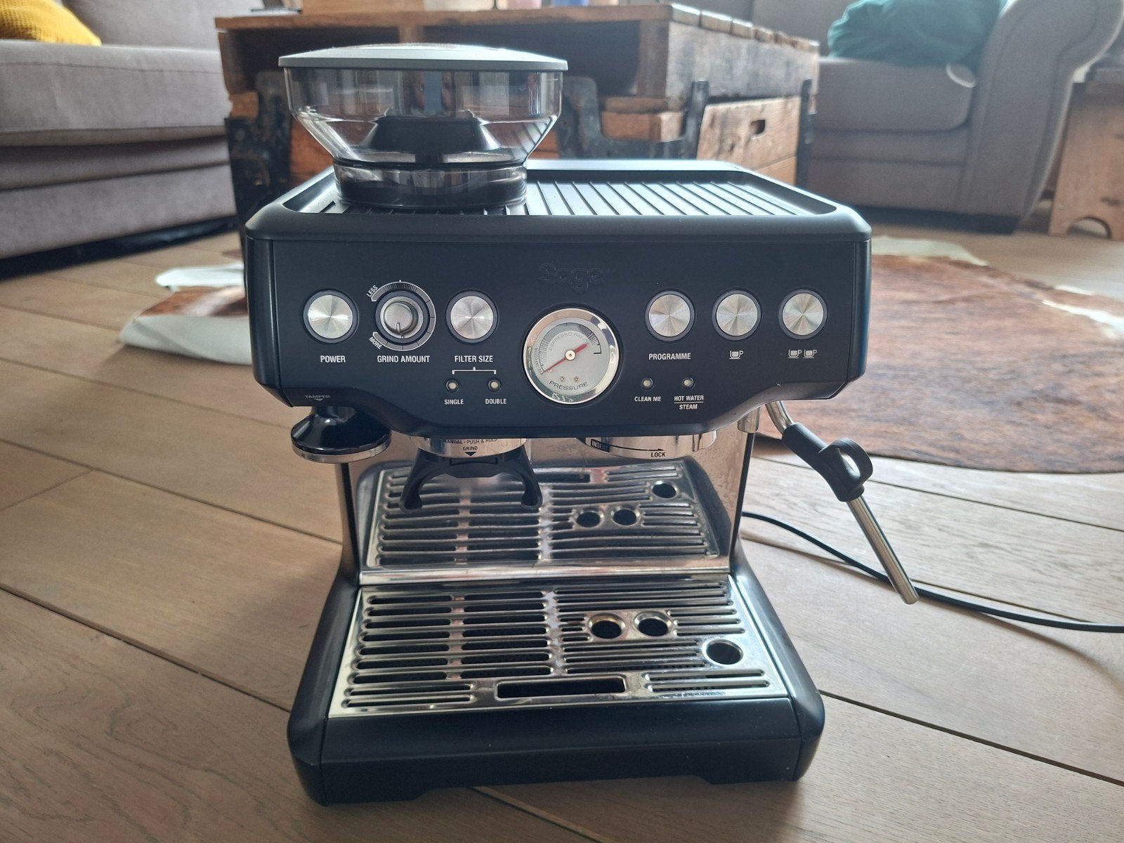 Sage Barista Express Espressomachine, Ophalen, Espresso apparaat, Zo goed als nieuw, 4 tot 10 kopjes