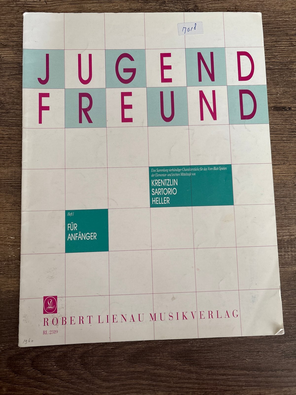 Jeugdvriend Pianoboek - Krentzlin, Sartorio, Heller, Gebruikt, Klassiek, Les of Cursus, Ophalen of Verzenden