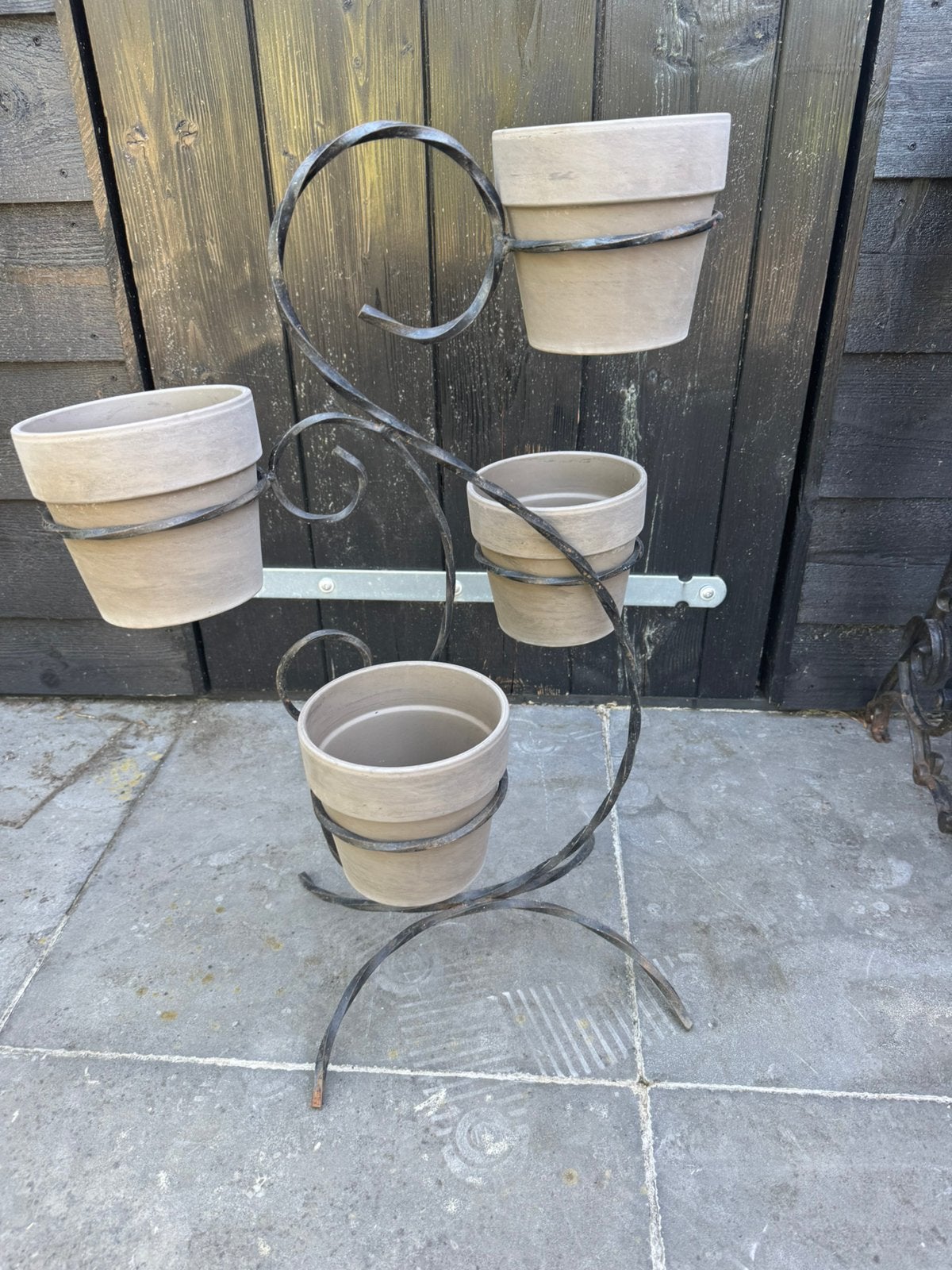 Smeedijzeren Franse plantenstandaard, Tuin en Terras, Bloembakken en Plantenbakken, F, F, Gebruikt, Minder dan 60 cm