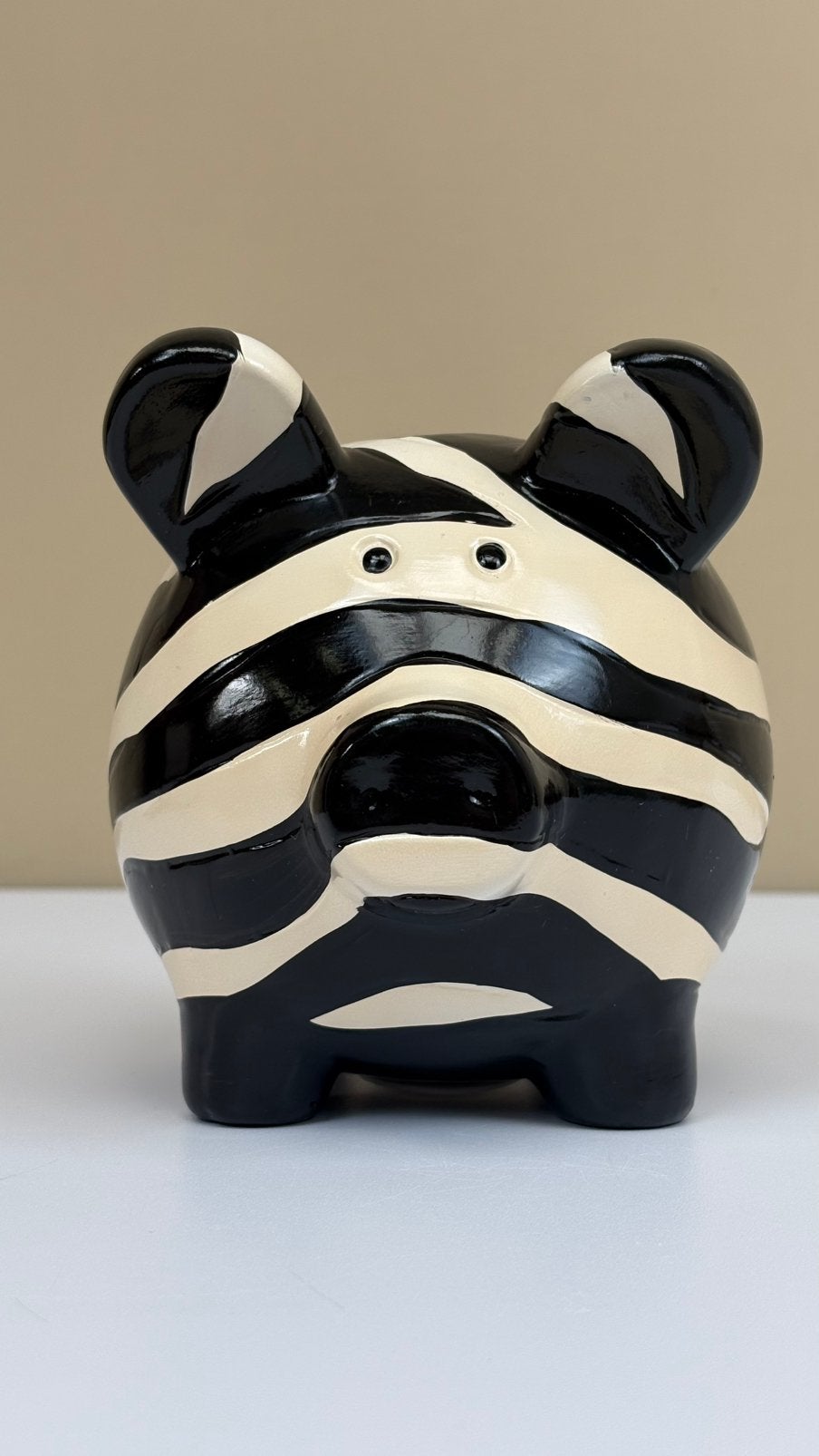 Zebraprint piggybank spaarpot zebra varkentje Fonkies design, Verzamelen, Spaarpotten, Kunststof, ., Ophalen of Verzenden, Zo goed als nieuw