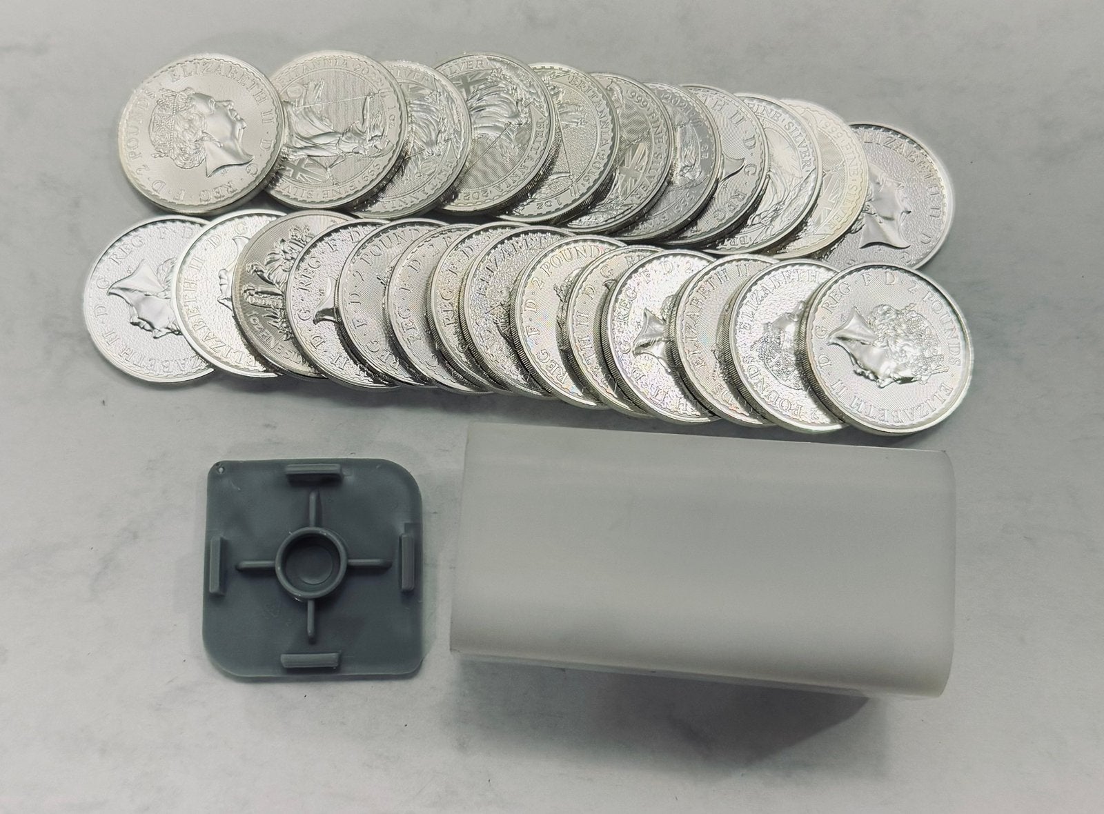 25x 1oz (Tube) Brittania / Diverse jaren / 999 zilver, Ophalen of Verzenden, Zilver