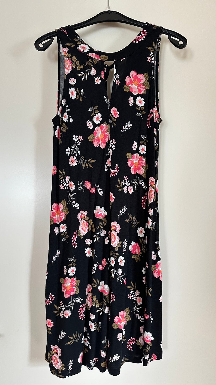 Zwarte zomerjurk bloemenprint maat 36, Kleding | Dames, Jurken, Zwart, Ophalen of Verzenden, Zo goed als nieuw, Maat 36 (S)