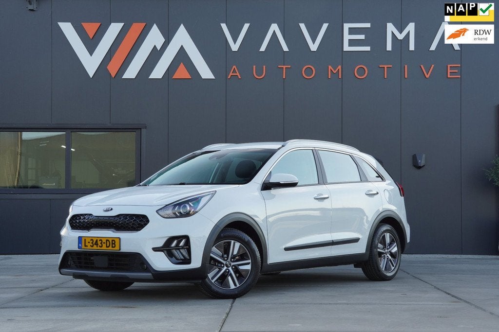 Kia Niro 1.6 GDi Hybrid DynamicLine 2021 Automaat Trekhaak A, Auto's, Kia, Gebruikt, Leder en Stof, Origineel Nederlands, 1390 kg