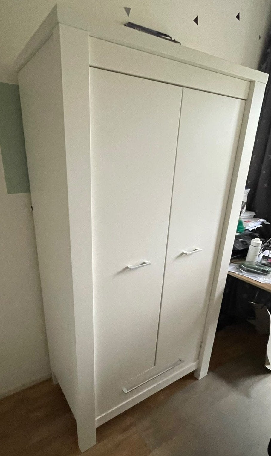 TWF Kinderkast - Witte Kledingkast met Lade, Kinderen en Baby's, Kinderkamer | Commodes en Kasten, Ophalen, Gebruikt, Kast, 50 tot 70 cm