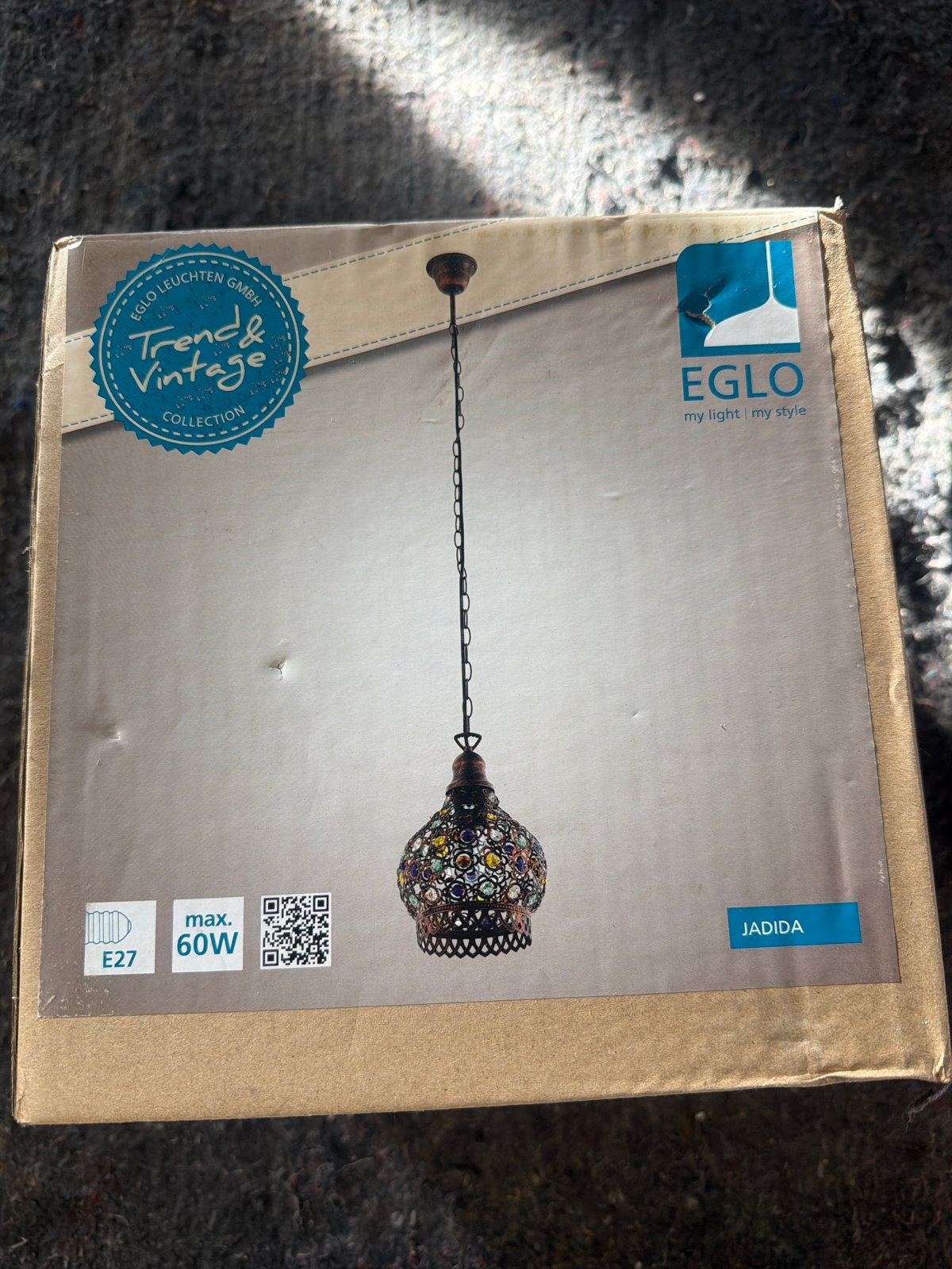 EGLO Jadida Hanglamp - Vintage Oosterse Stijl, Ophalen of Verzenden, Nieuw, Metaal, E27 (groot)