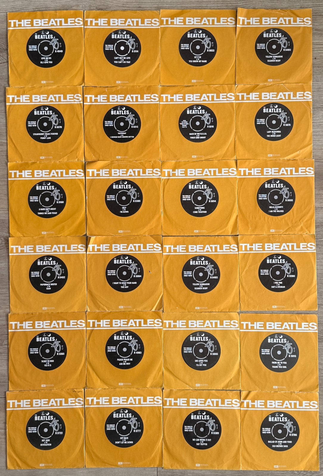The Beatles - Partij van 24 Vinyl Singles, Cd's en Dvd's, Ophalen of Verzenden, Zo goed als nieuw, Pop