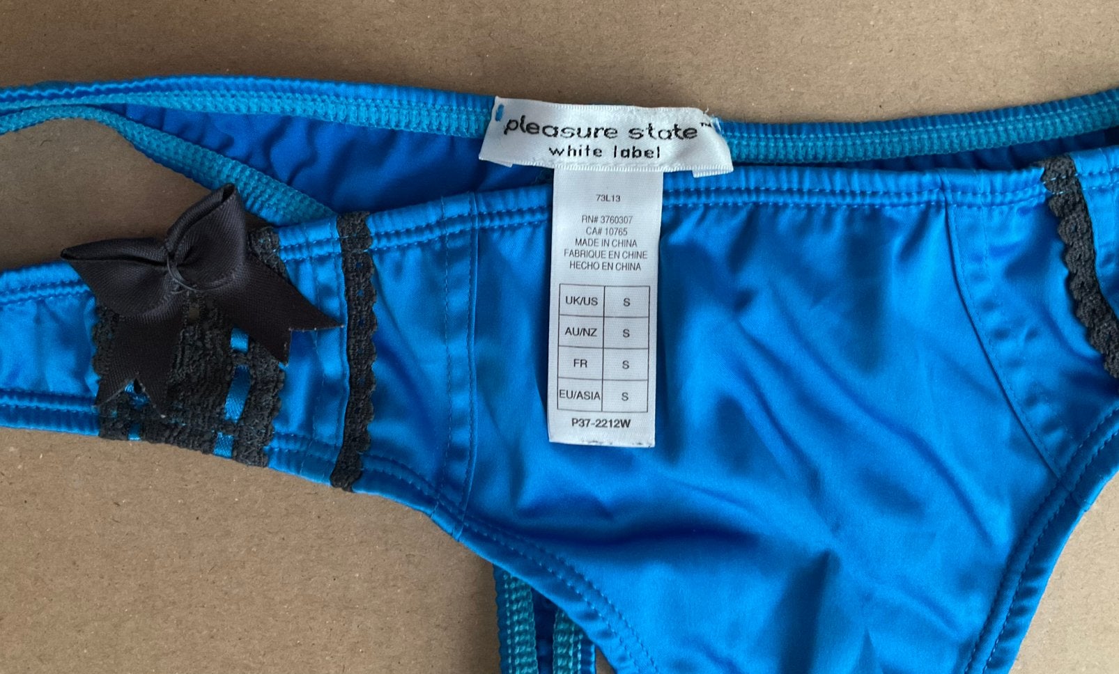 Dames string, maat S, Verzenden, Blauw, String