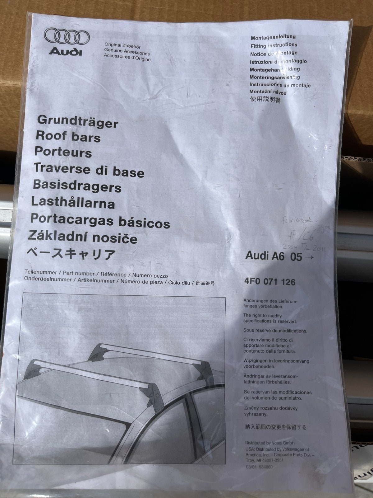 Dakdragers Audi A6 4F/C6 - Origineel Audi, Ophalen, Gebruikt