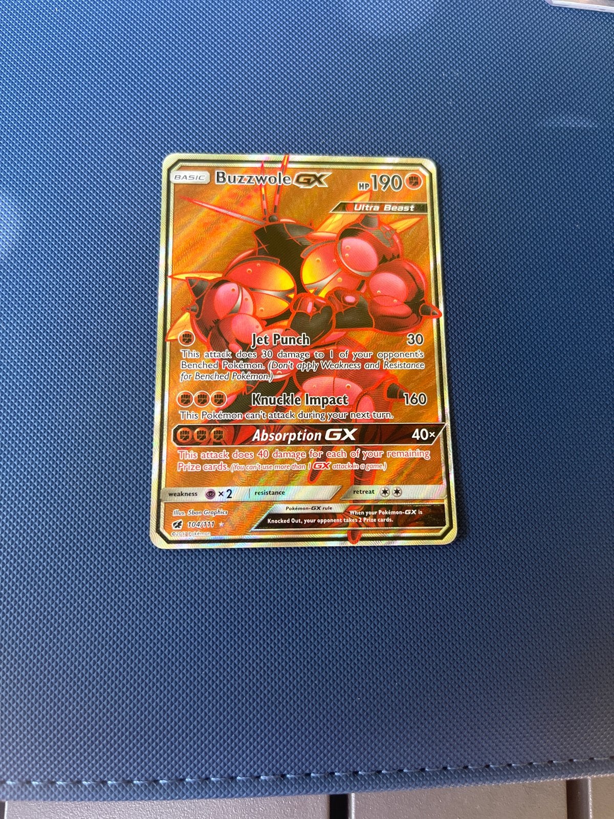 Buzzwole GX Full Art Pokémon Kaart (SM69) - Zo goed als nieu, Ophalen of Verzenden, Zo goed als nieuw, Losse kaart, Foil