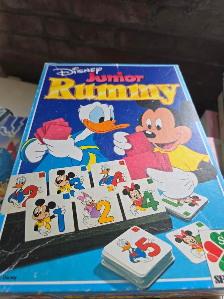 Disney Junior Rummy Kaartspel - Mickey & Donald, Een of twee spelers, Ophalen of Verzenden, Gebruikt, Disney