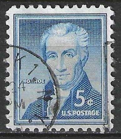 USA 1954 - Yvert 590 - James Monroe - 5 c. (ST), Verzenden, Gestempeld, Noord-Amerika