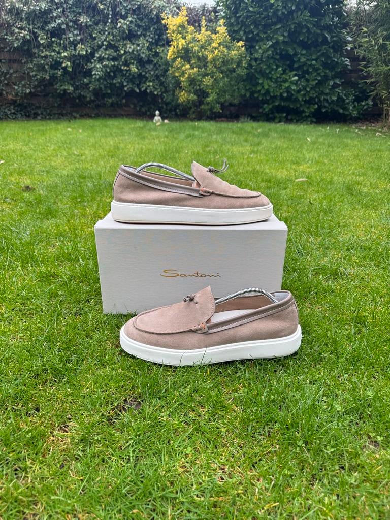 Santoni Loafers UK10/EU44 Beige - Zo goed als nieuw, Ophalen of Verzenden, Zo goed als nieuw, Overige kleuren, Loafers
