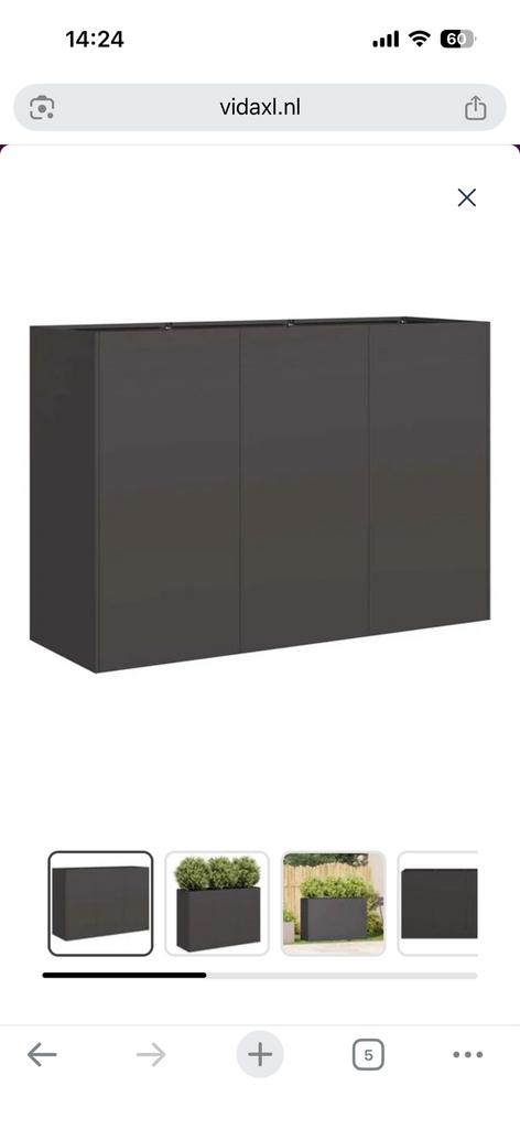 Grote bloembak voor buiten, Tuin en Terras, Bloempotten, Ophalen, 40 cm of meer, Nieuw, Metaal