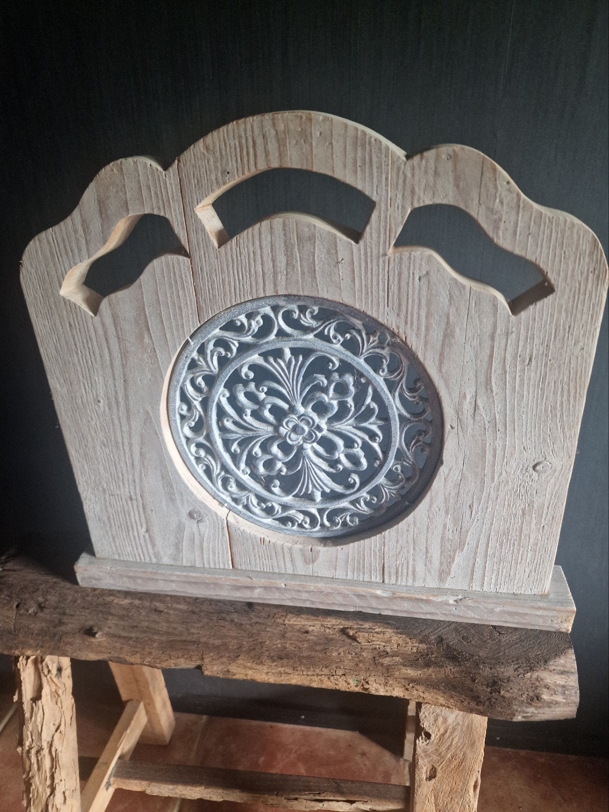 Ornament hout en gietijzer, Huis en Inrichting, Woonaccessoires | Overige, Ophalen, Zo goed als nieuw