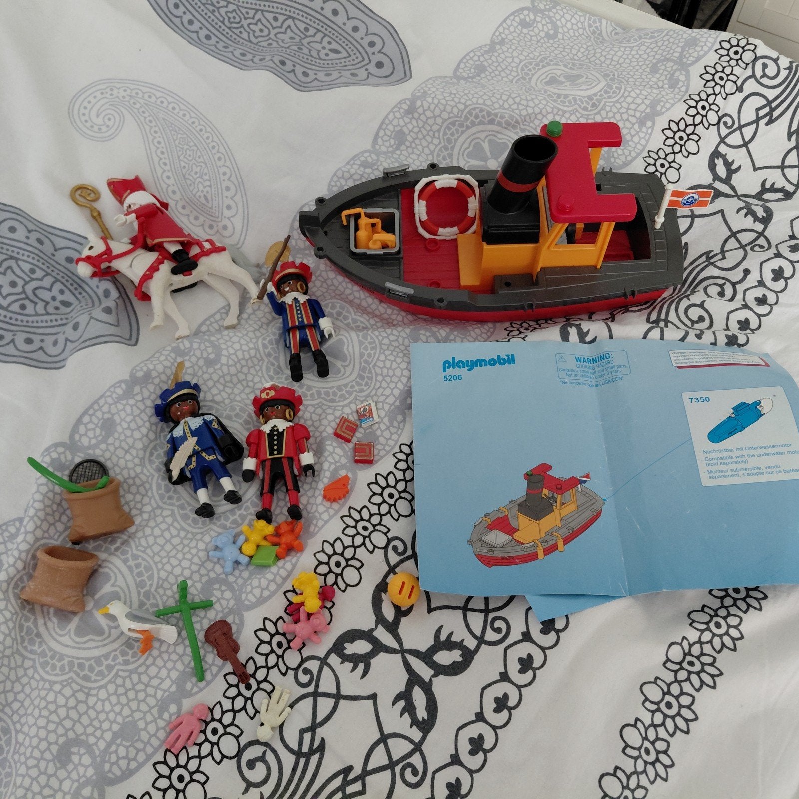 Playmobil Sinterklaas boot met figuren en accessoires, Ophalen of Verzenden, Gebruikt, Complete set