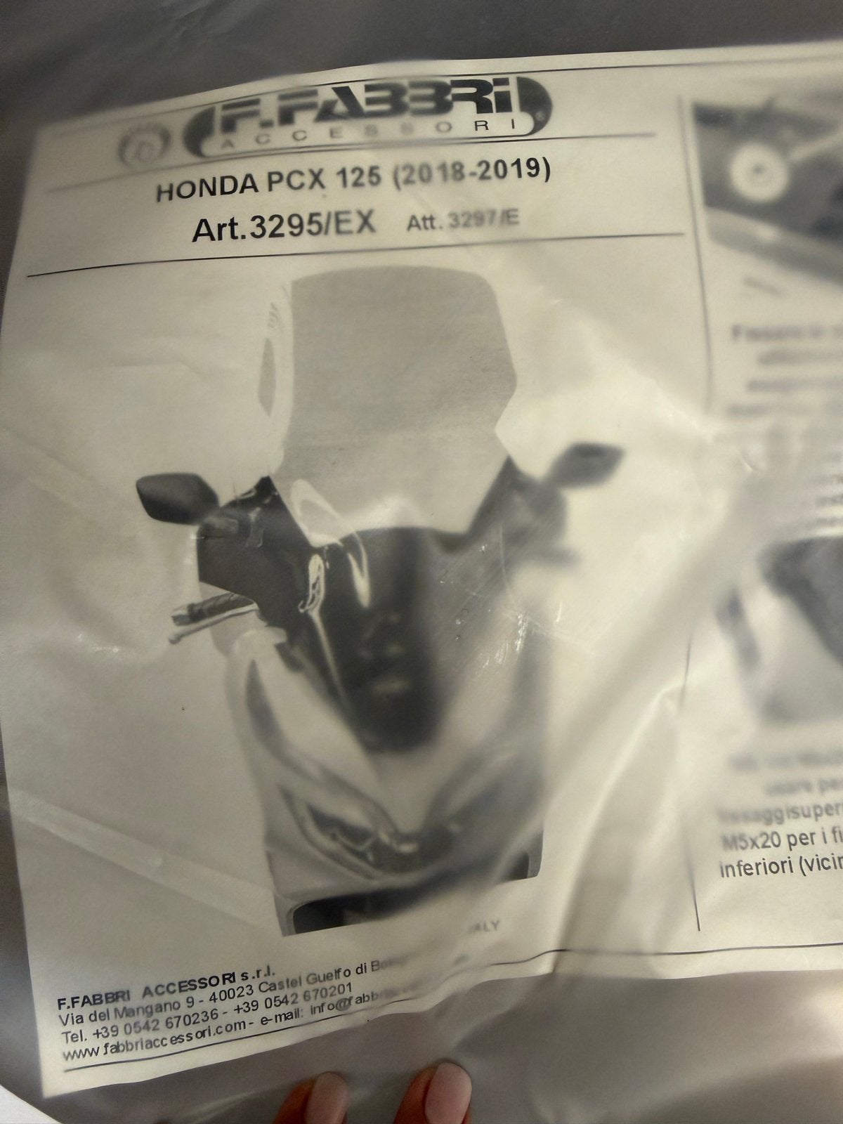 F.Fabbri Accessori Windscherm Honda PCX 125 (2018-2019), Ophalen of Verzenden, Nieuw, Overige typen, Honda