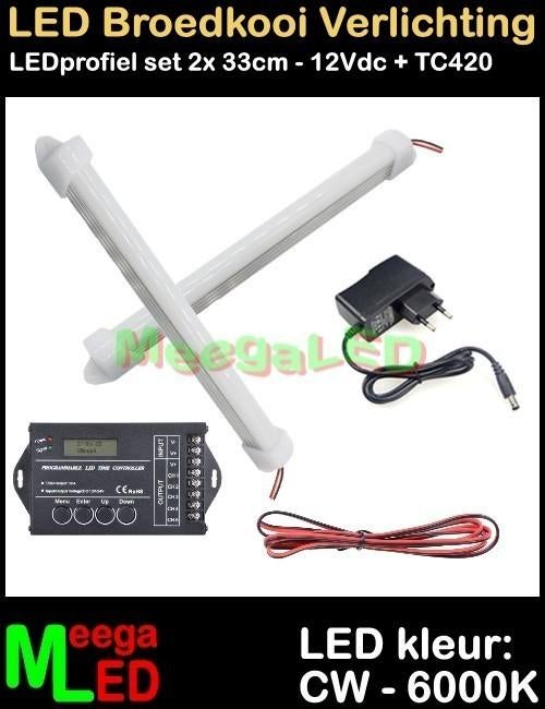 LED profiel TC420 SET 2x 33cm Broedkooi Kweekkooi Vogelkooi, Ophalen of Verzenden, Nieuw, Aluminium, Broedkooi of Kweekkooi