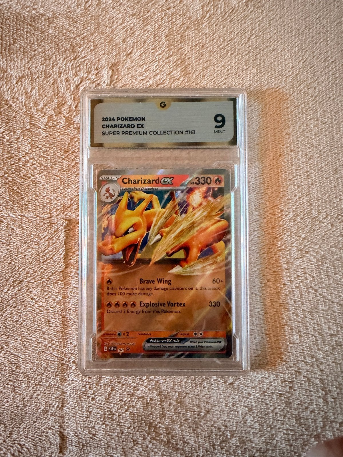 Pokémon Charizard ex #161 Promo - Global Grading 9 (Mint), Ophalen of Verzenden, Zo goed als nieuw