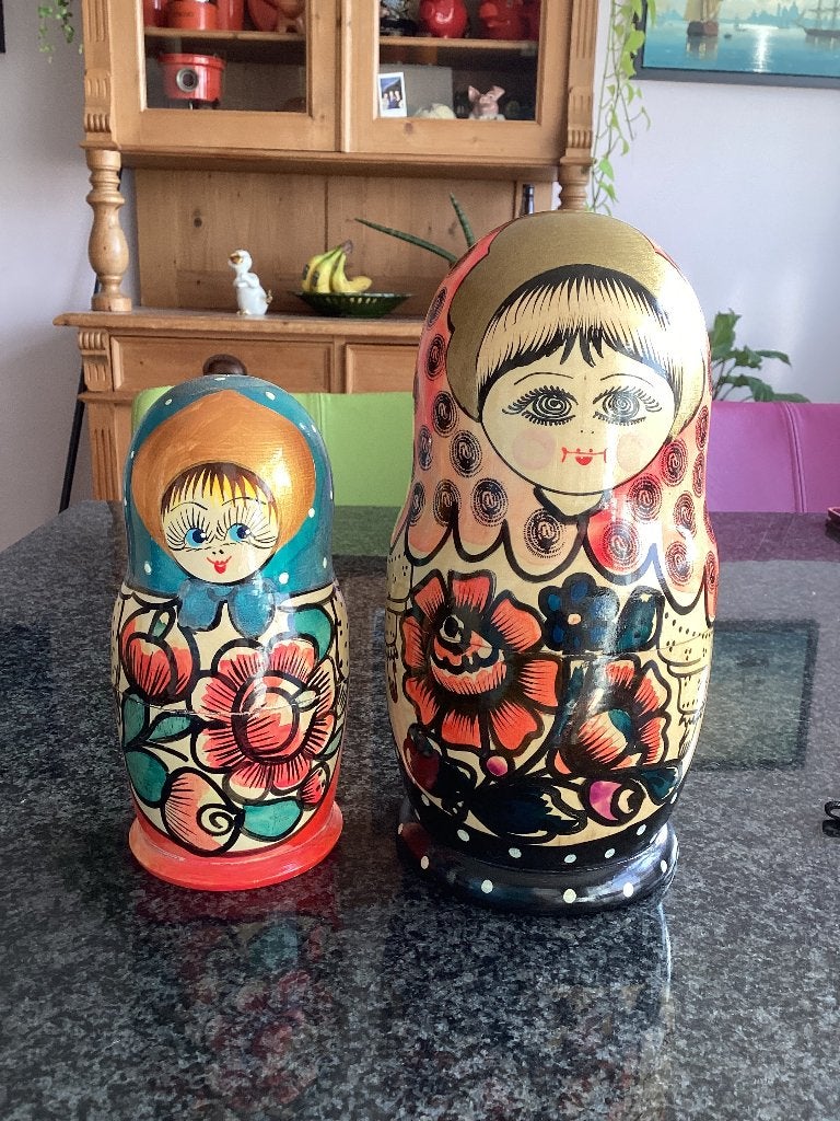 Baboesjka, Matroesjka, handbeschilderd, groot, vintage, Ophalen, Gebruikt
