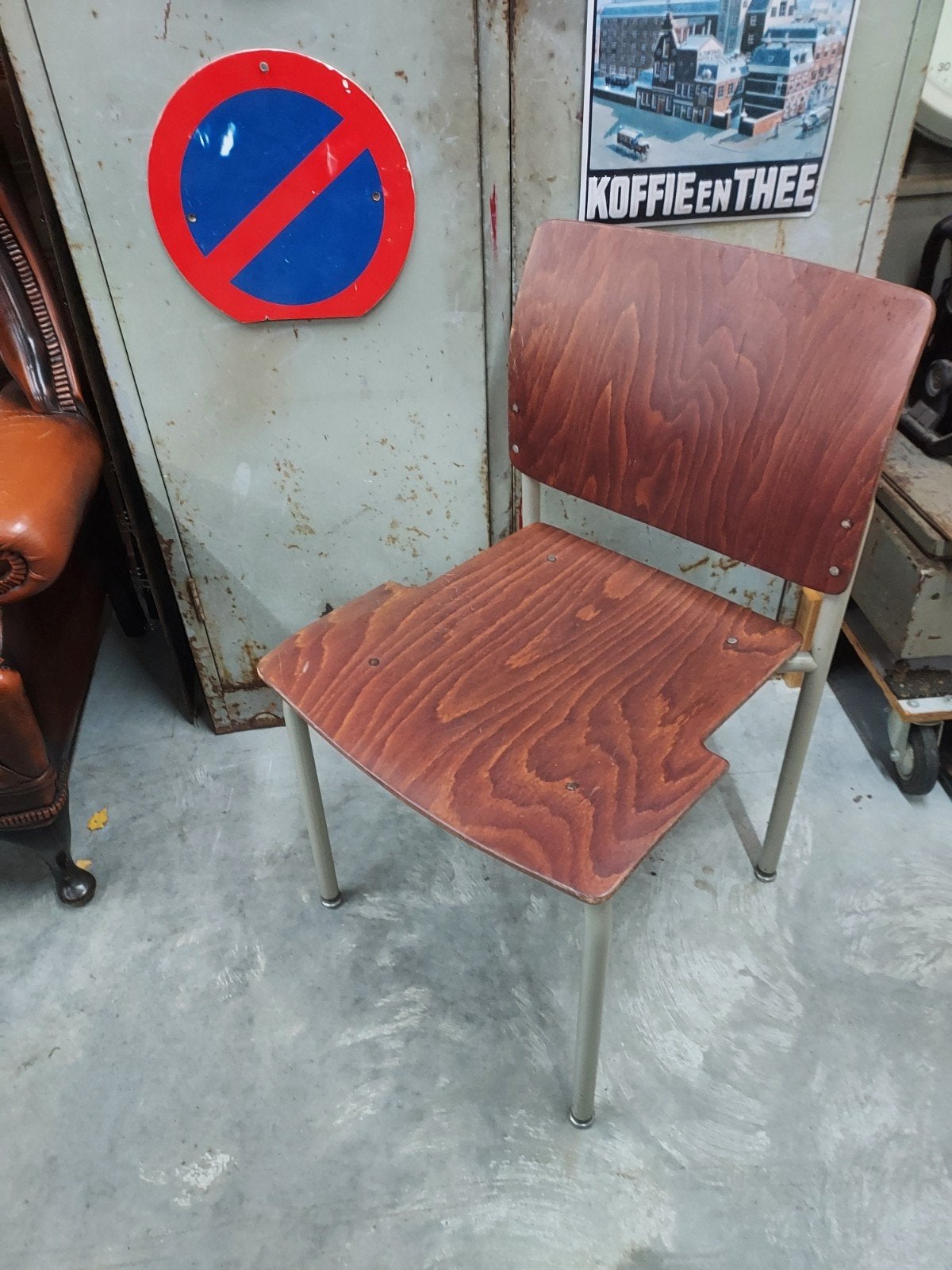 22 x vintage design stoelen partij bijzondere schoolstoelen, Ophalen, Gebruikt, Bruin, Vijf, Zes of meer stoelen